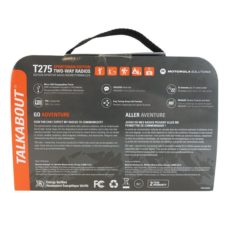 T275 Plus 25 Mile Range Plus Rechargeable Plus Water Resistant Plus 2-Way Radio Plus Carrying Case and Charger