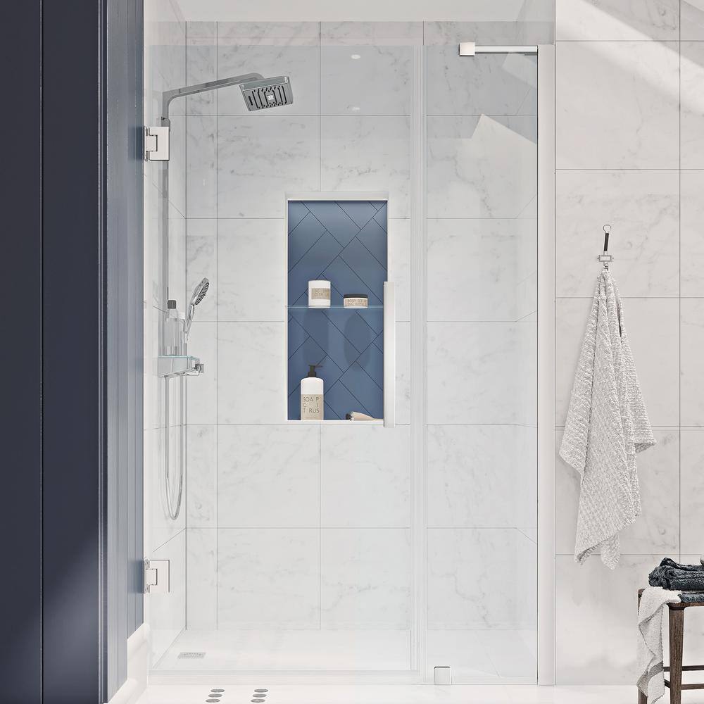 Tampa-Pro 43'' W 72'' H Frameless Chrome Shower Kit