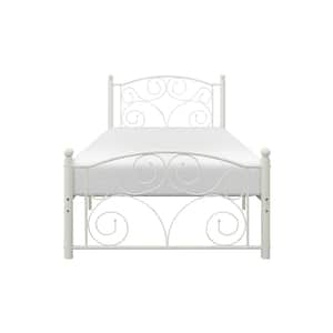 Solace White Metal Frame Twin Platform Bed