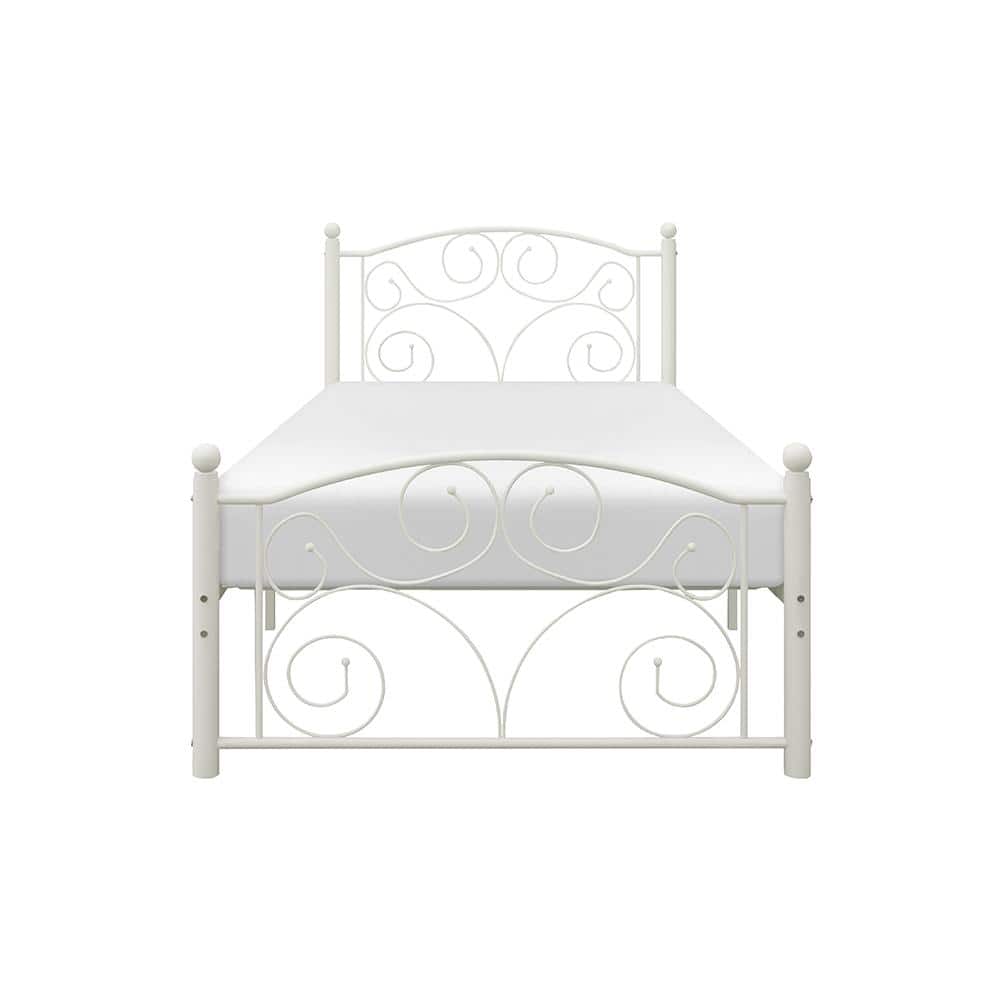 Solace White Metal Frame Twin Platform Bed