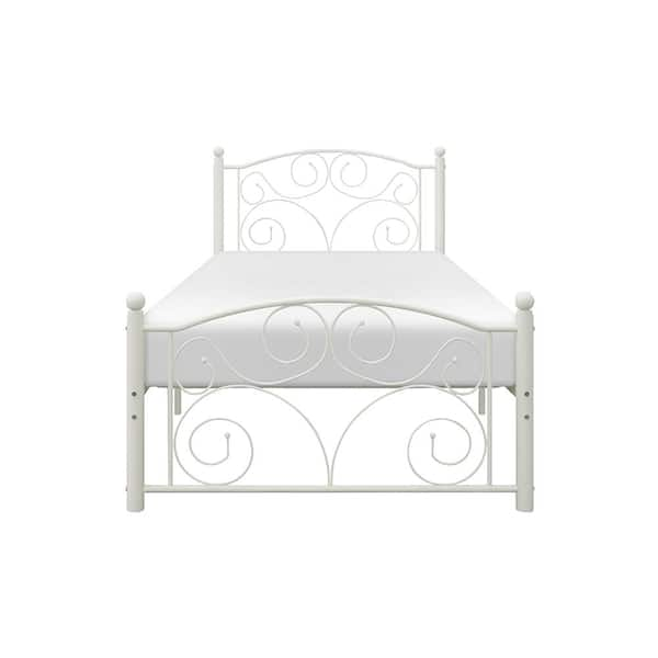 Lazzara Solace White Metal Frame Twin Platform Bed 2021TW-1 - The Home ...