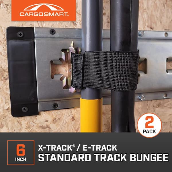 6 in. Black Standard Track Bungee for E-Track and X-Track - 2 pack