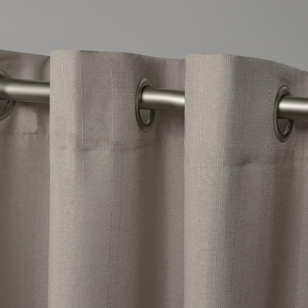 Vintage Linen Light-Filtering Grommet Top Curtain Panels, 54"x84"