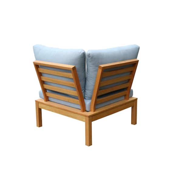 Lautan Sorrento 2-Piece Wooden Outdoor Sectional with Blue - Main Image