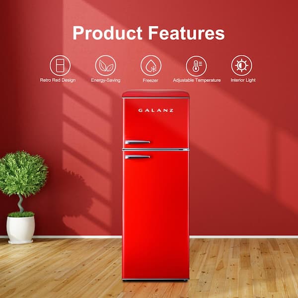 Galanz 24 in. 12 cu. ft. Retro Top Freezer Refrigerator, Hot