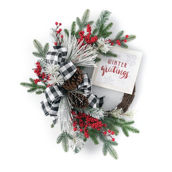 SULLIVANS 24" Artificial Pine and Berry Wreath