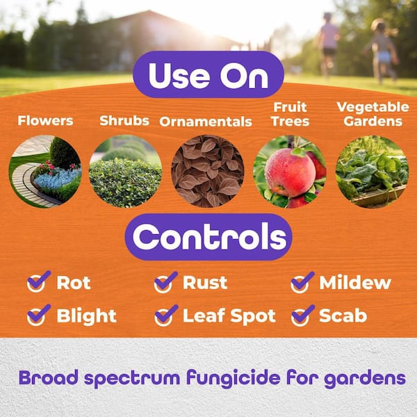 Fung-onil Multi-Purpose Fungicide, 16 oz. Concentrate for Plant Disease Control, Controls Blight, Mildew and More