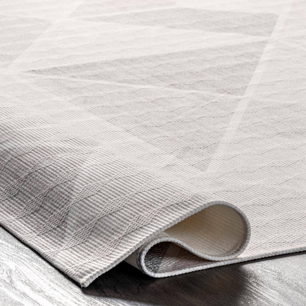 Modern Gray Diamond Tiles 23"x19" Washable Area Rug