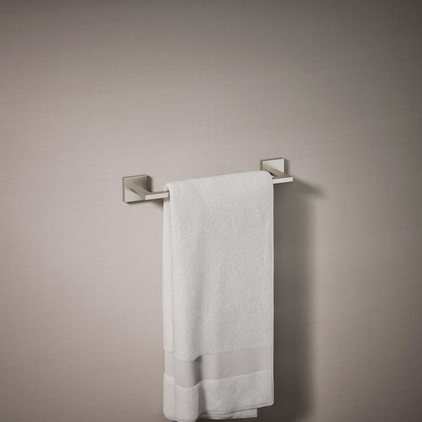 Square 12 in. Wall Mounted Towel Bar in Vibrant Brushed Nickel