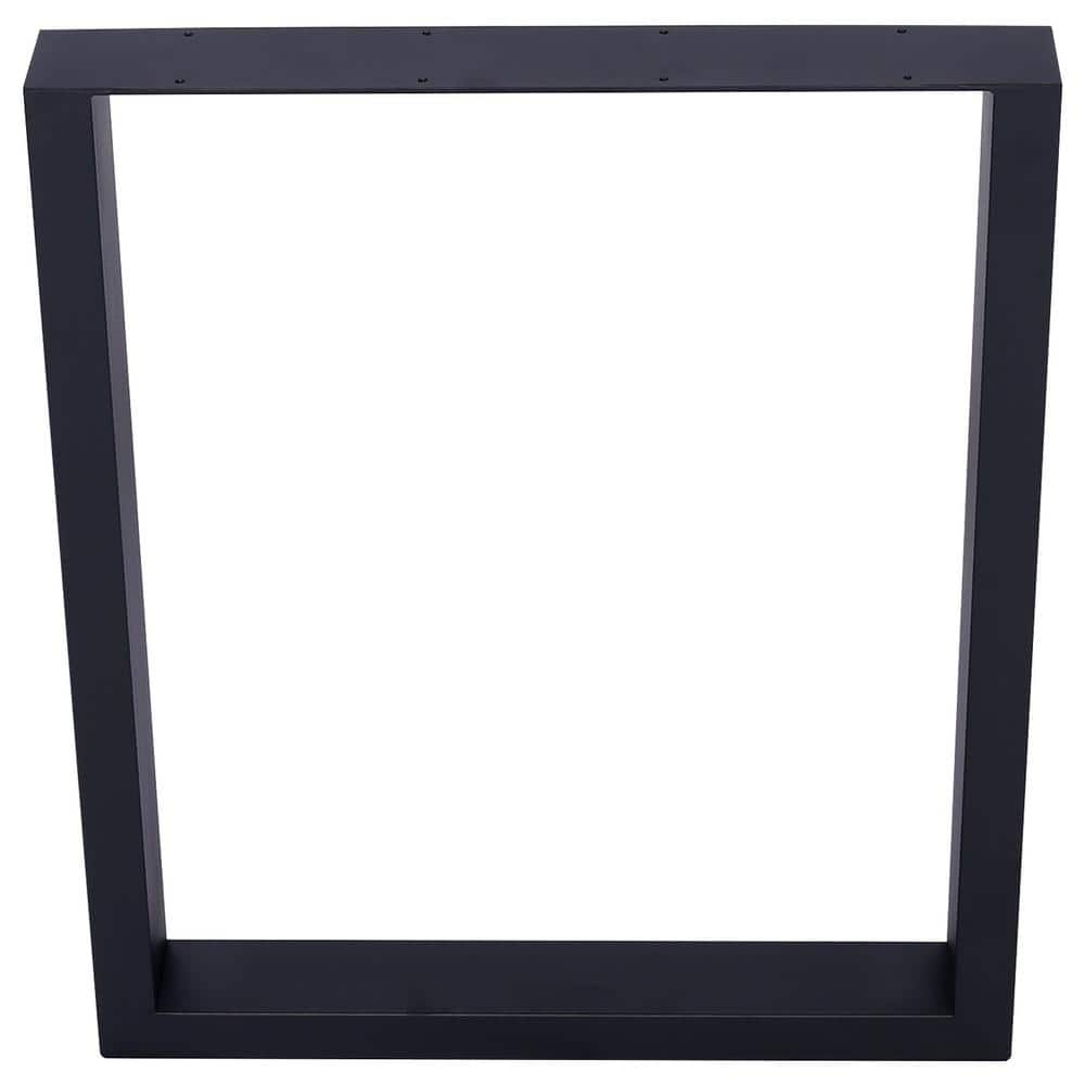 24 in. x 28 in. Black Steel Square Table Legs (2-Pack)