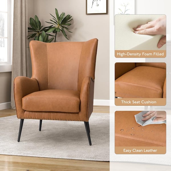 JAYDEN CREATION Harpocrates Modern Camel Wooden Upholstered