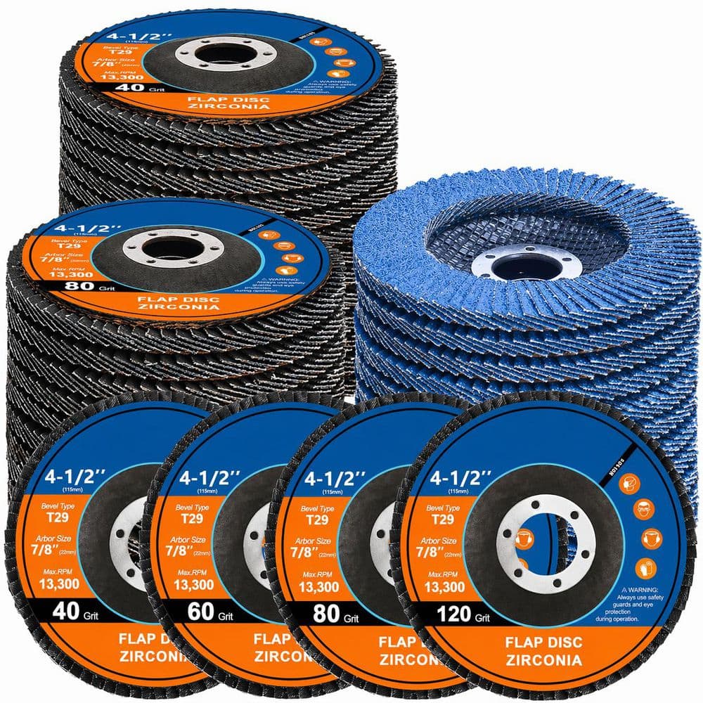 40 Pack Flap Discs 4 1/2 Inch Angle Grinder Sanding Disc T29 40/60/80/120 Grit Zirconia for Metal Wood price history on PriceWatchPro