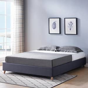 Minta Dark Gray Queen Size Fabric Foundation Bed