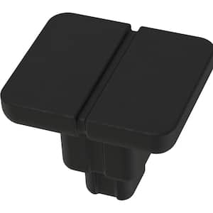 Art Deco Streamline 1-3/16 in. (30 mm) Matte Black Square Cabinet Knob