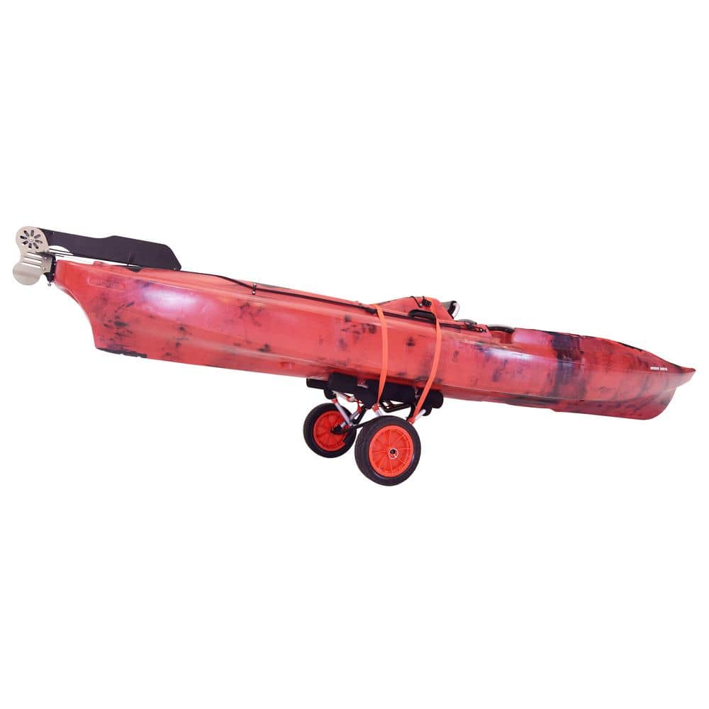 Large Folding Silver and Black Aluminum Kayak Cart with Strap