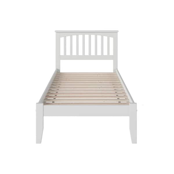 Mission White Twin XL Platform Bed with Open Foot Board