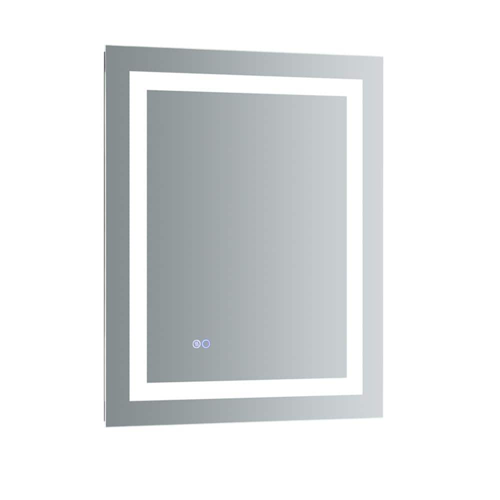 Sleek 24"x30" Transitional LED-Lit Frameless Vanity Mirror