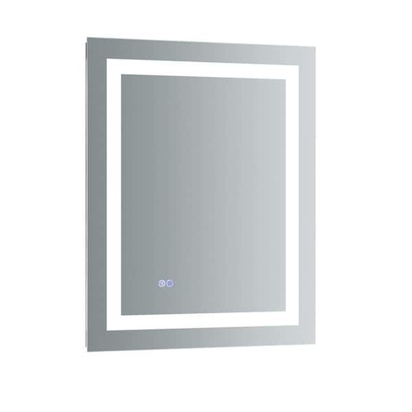 Fresca Santo 24 in. W x 30 in. H Frameless Rectangular LED Light Bathroom Vanity Mirror