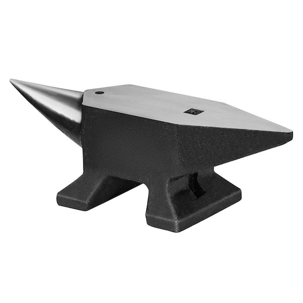 SKYSHALO Single Horn Anvil 22lbs. Cast Steel Anvil High Hardness Rugged Round Horn Anvil Blacksmith Large Countertop Stable Base