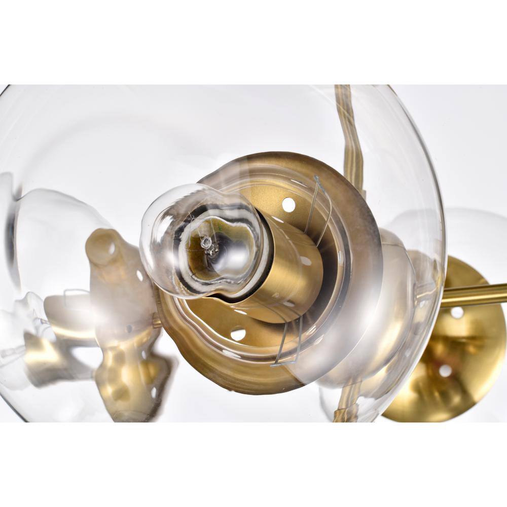 Modern Polished Gold 5-Light Globe Semi-Flush Mount Ceiling Light