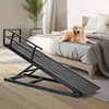 ABORON Dog Ramp for Bed Adjustable Pet Ramps Adjustable Height 27.5 in. Non-Slip Rubber Surface-Folding Wooden Dog Ramp I1331649-BK-140HD02