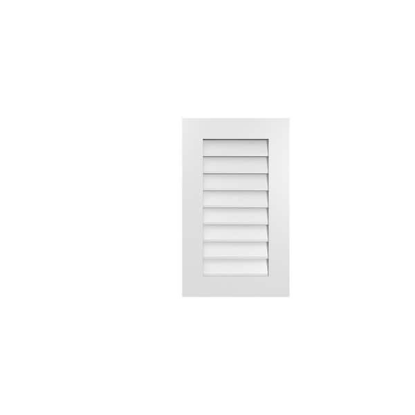 Ekena Millwork 18 in. x 30 in. Vertical Surface Mount PVC Gable Vent: Decorative with Standard Frame
