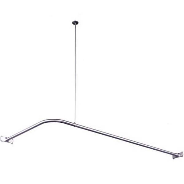 64 in. x 27 in. Corner Shower Rod in Chrome