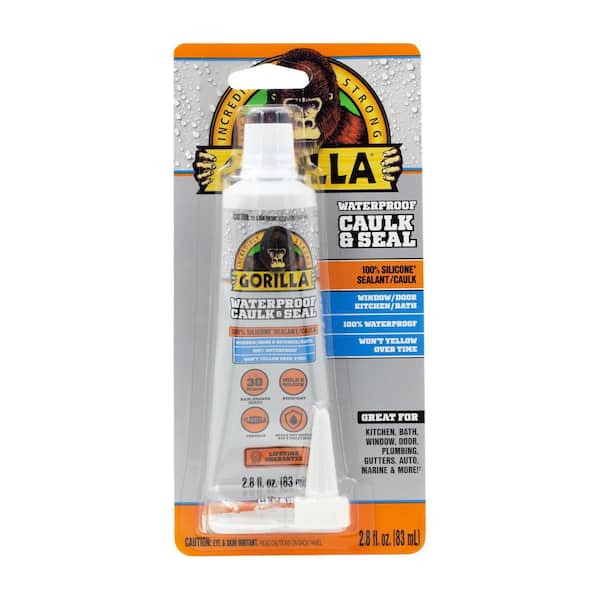 Gorilla 2.8 oz. Waterproof Caulk & Seal 100% Silicone Sealant Clear (6  pack) 108324 - The Home Depot