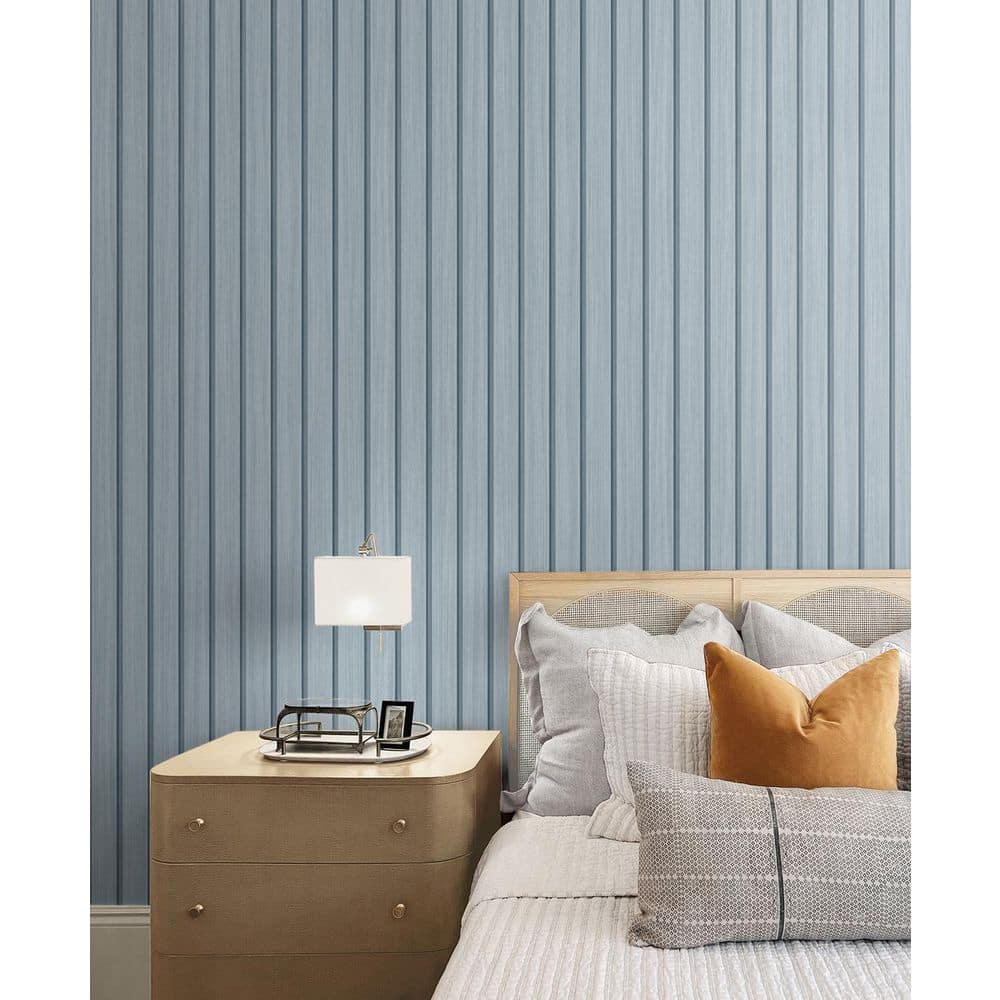 Blue Skies Faux Wood Slat Peel and Stick Wallpaper