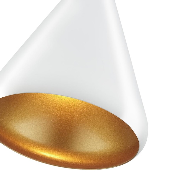 Livex Lighting Geneva 1-Light White Cone Mini Pendant Light with