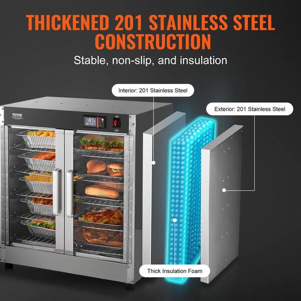 VEVOR Hot Box Food Warmer – 19x19x29 Inches, 5 Shelves, 110V For Pizza, Burgers, Catering - View #2