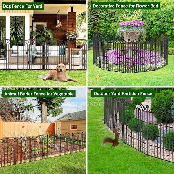 Oyezvary 30 No Dig Rustproof Metal Garden Fence L