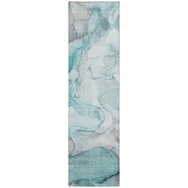 Addison Rugs Chantille ACN512 Teal 2 ft. 3 in. x 7 ft. 6 in. Machine Washable Indoor/Outdoor Geometric Runner Rug