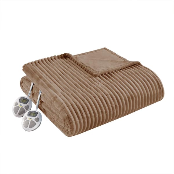 Serta Corded Plush Brown Plush Full Electric Blanket ST54-0295