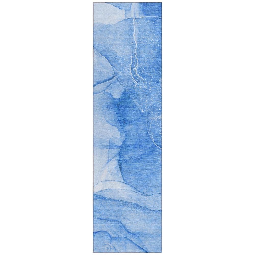 Blue 2 ft. x 8 ft. Abstract Indoor / Outdoor Area Rug price history on PriceWatchPro