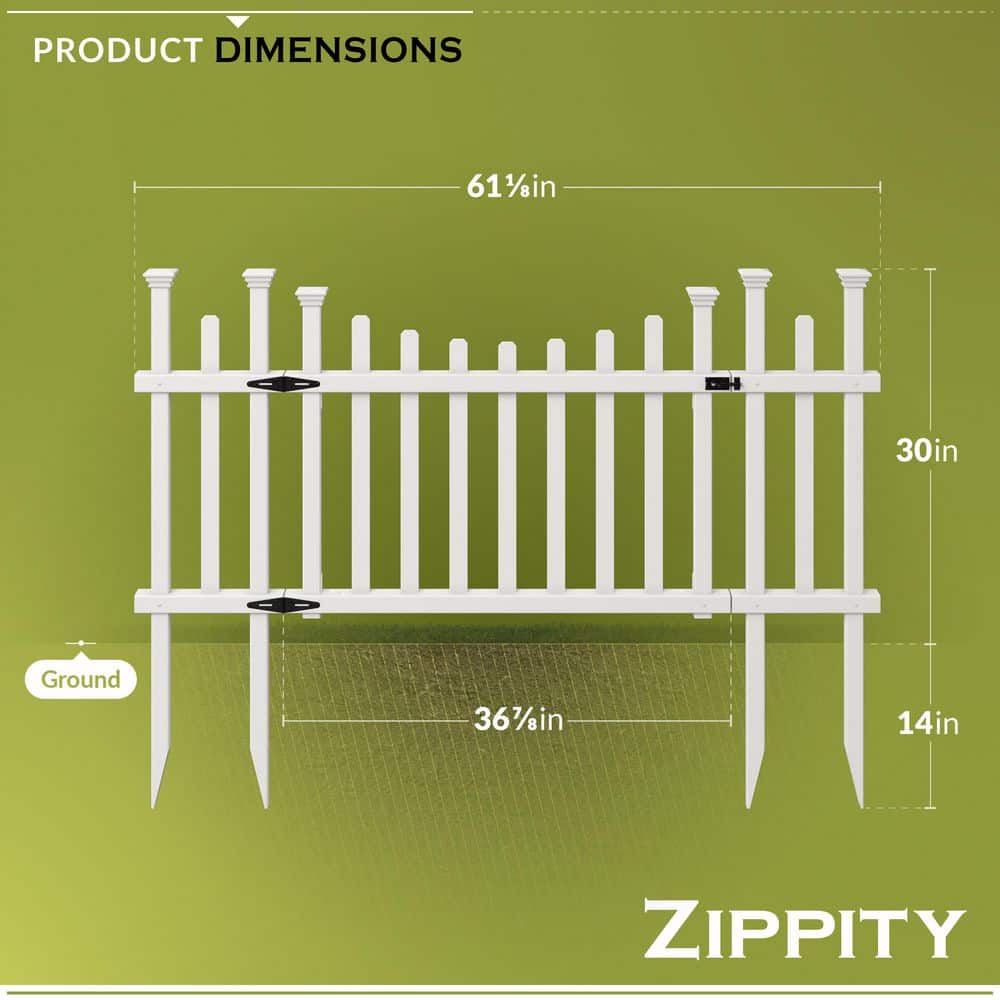 Madison White Vinyl 2.5-ft x 5-ft Garden Gate with Wings