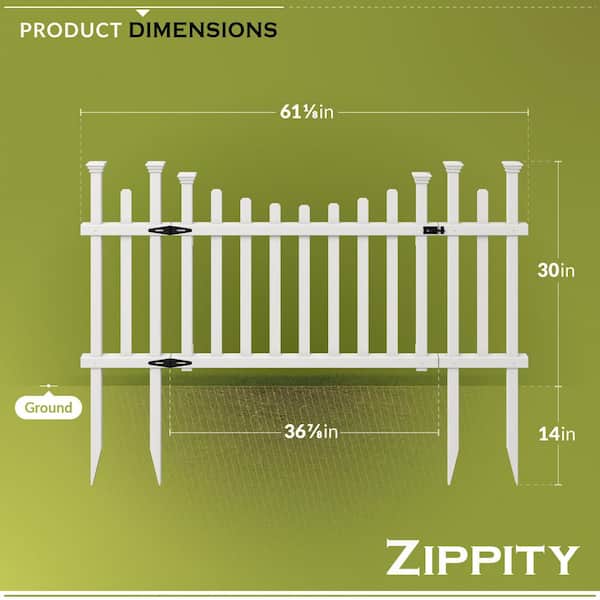 Zippity Outdoor Products 5.2 ft. x 2.5 ft. White Vinyl Madison