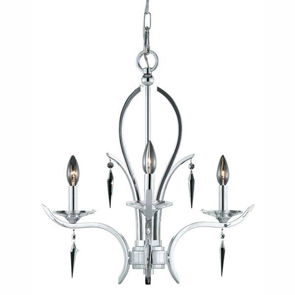 Lumenno International Candelariara 3-Light Polished Chrome Chandelier