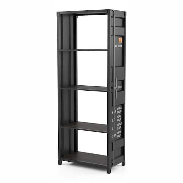Klimson 64 in.H Gun Metal 4-Shelf Bookcase