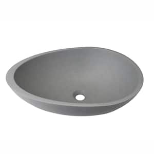 Dark Grey Concrete Egg Shape Vessel Sink