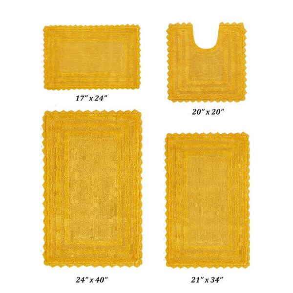 Better Trends 20-in x 20-in Yellow Cotton Bath Rug in the Bathroom