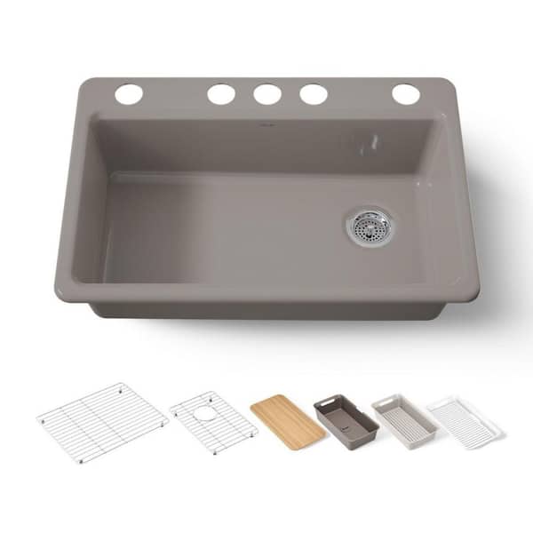 KOHLER Riverby 33 in. Undermount Single-Bowl Workstation Kitchen