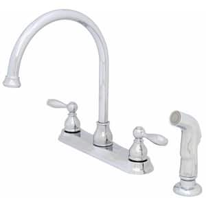 Muir 2-Handle High Arc Kitchen Faucet with Sprayer in Chrome