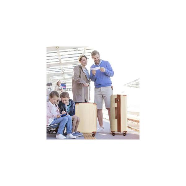 Tatahance 29.5 in. Brown White Lightweight Durable ABS Hardshell