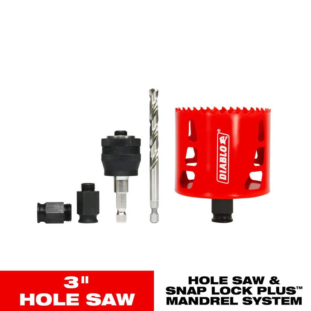 DIABLO 3 in. Bi-Metal Hole Saw with SnapLock Plus Mandrel System