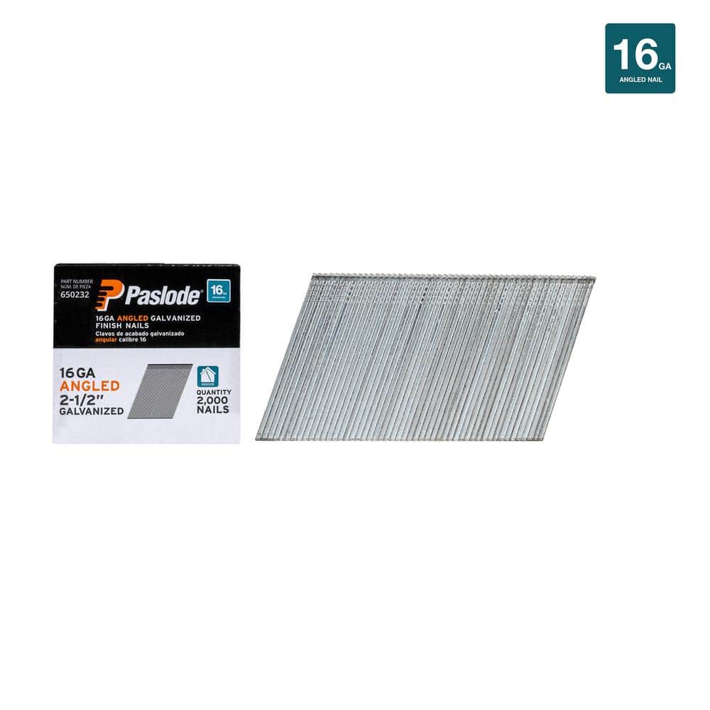 Paslode 650232 Angled Strip Galvanized Finish Nails  2000 Count