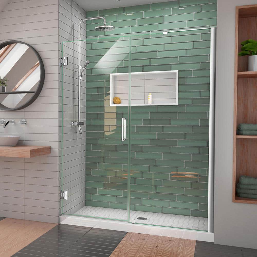 Unidoor-LS 55'' W x 72'' H Frameless Clear Glass Shower Door