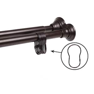 Rustproof 42-72 in. Aluminum Double Tension Straight Shower Curtain Rod in Oil Rubbed Bronze