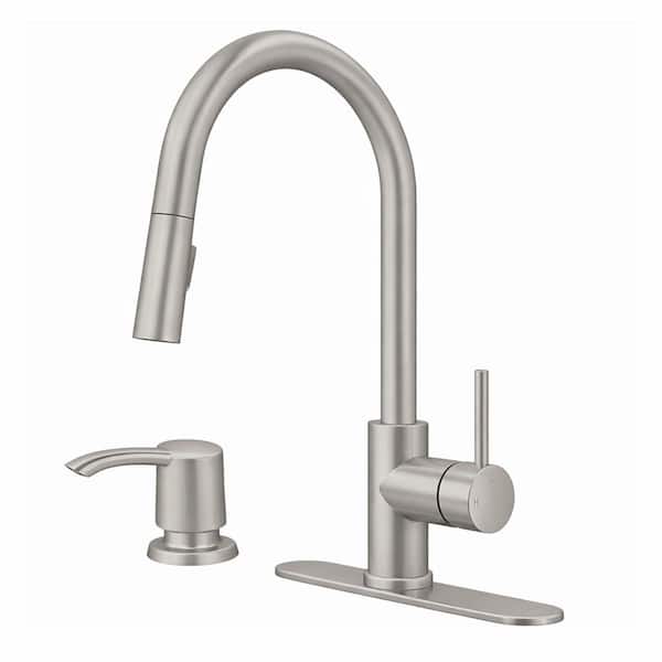ANZZI Expedition 16 in. 1-Handle Pull-Down Sprayer Kitchen Faucet