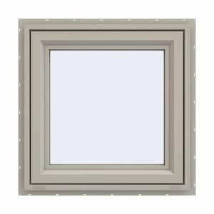 23.5 in. x 23.5 in. V-4500 Series Desert Sand Vinyl Left-Handed Casement Window with Fiberglass Mesh Screen